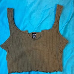 Womens Green Crop Top from Shein